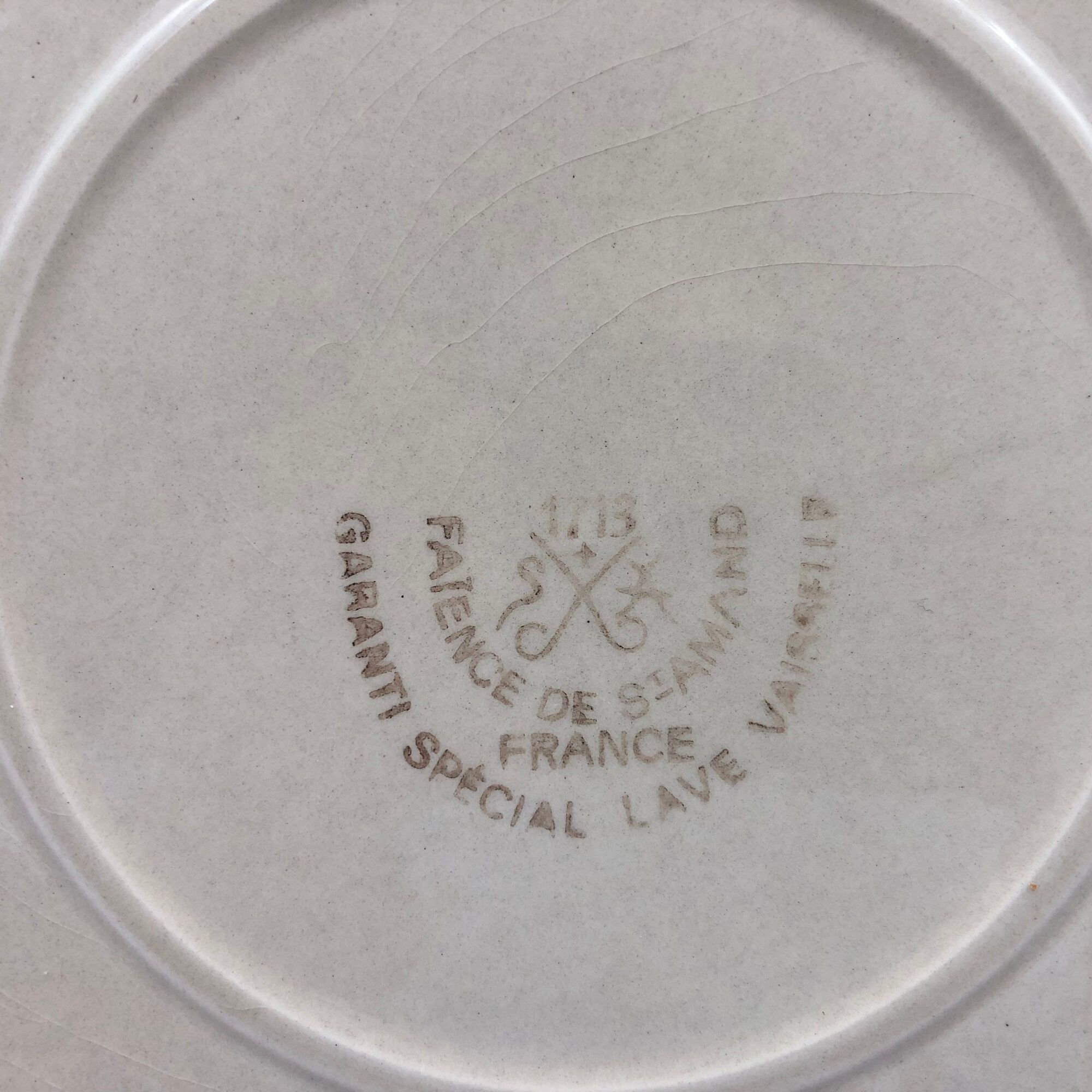 6 fish plates, earthenware of St Amand