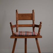 Handcrafted Tripod Armchairs in Oak, by a Danish Cabinetmaker, Folk Art, 1930s
