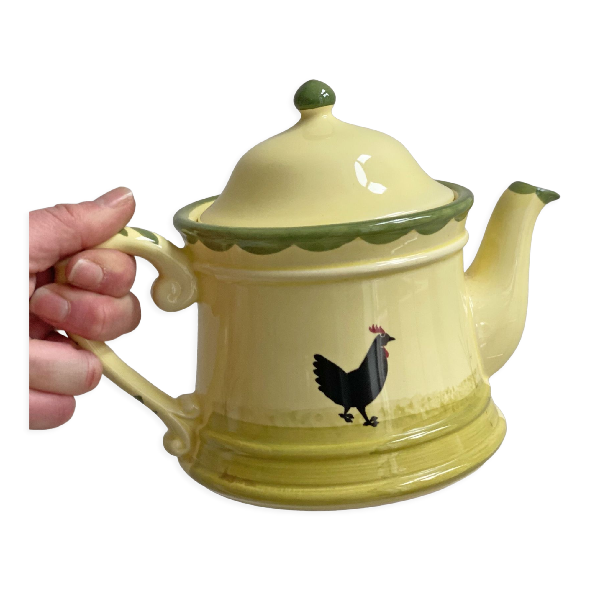 Zeller rooster and hen teapot, coffee pot, vintage ceramic tableware