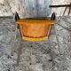 Pair of Vintage 1970s Chrome Metal Armchairs with Orange Fabric and Wood