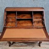 Commode bureau style Louis XV en noyer massif circa 1880