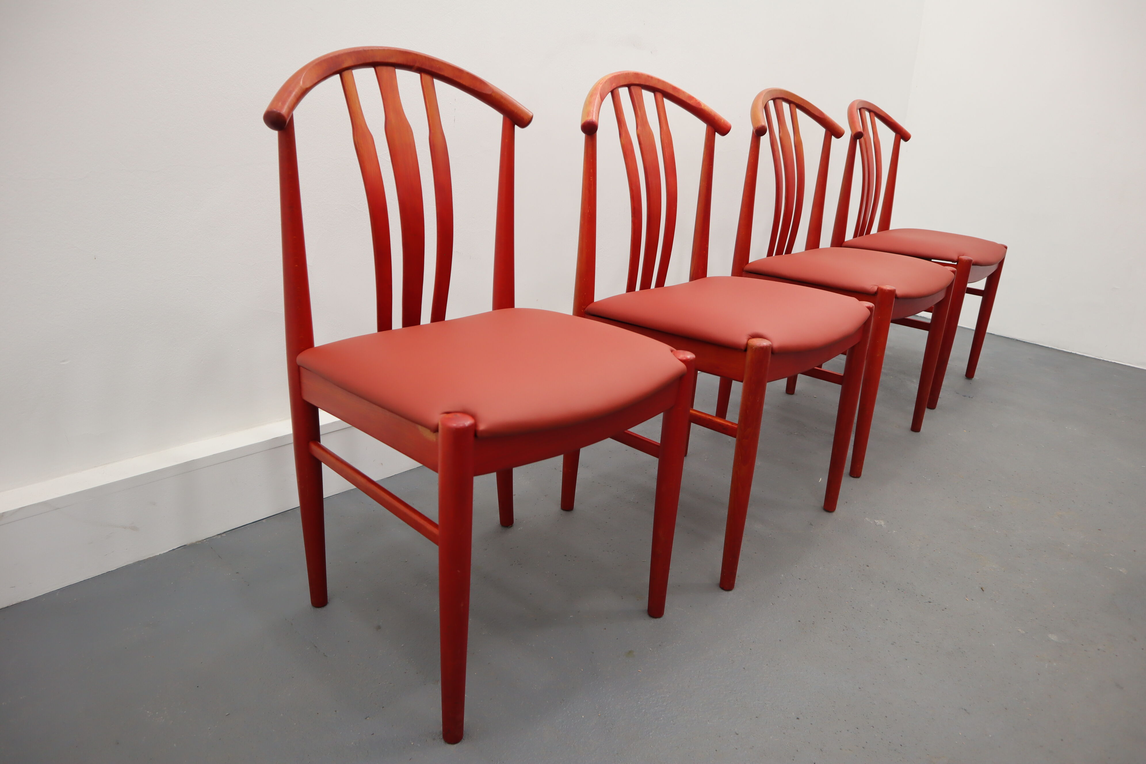 Swedish Dining Chairs by C. Ekström, A. Johansson & S. Hyssna, 1970s, Set of 4
