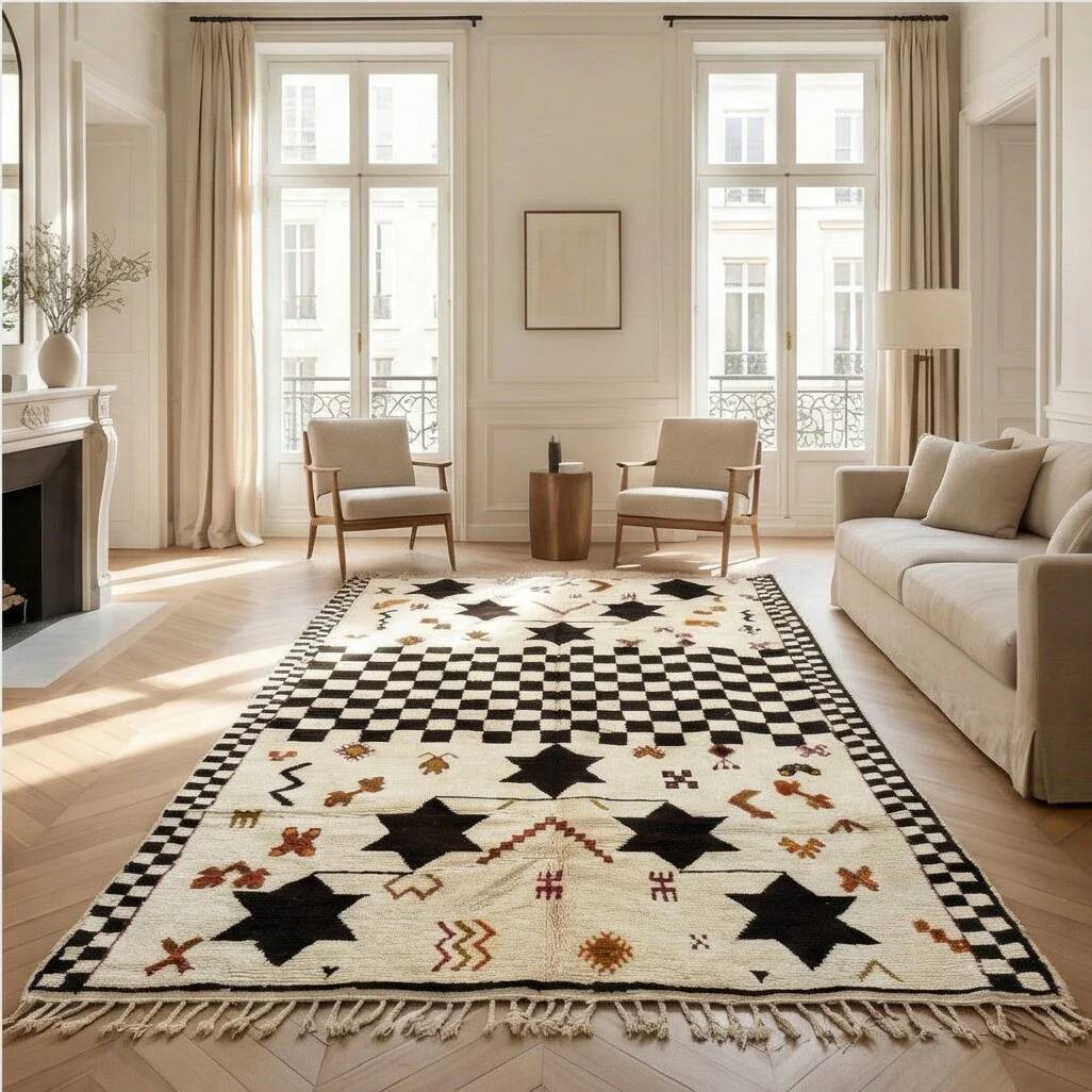 Beni Ouarain bohemian rug 200x300 cm