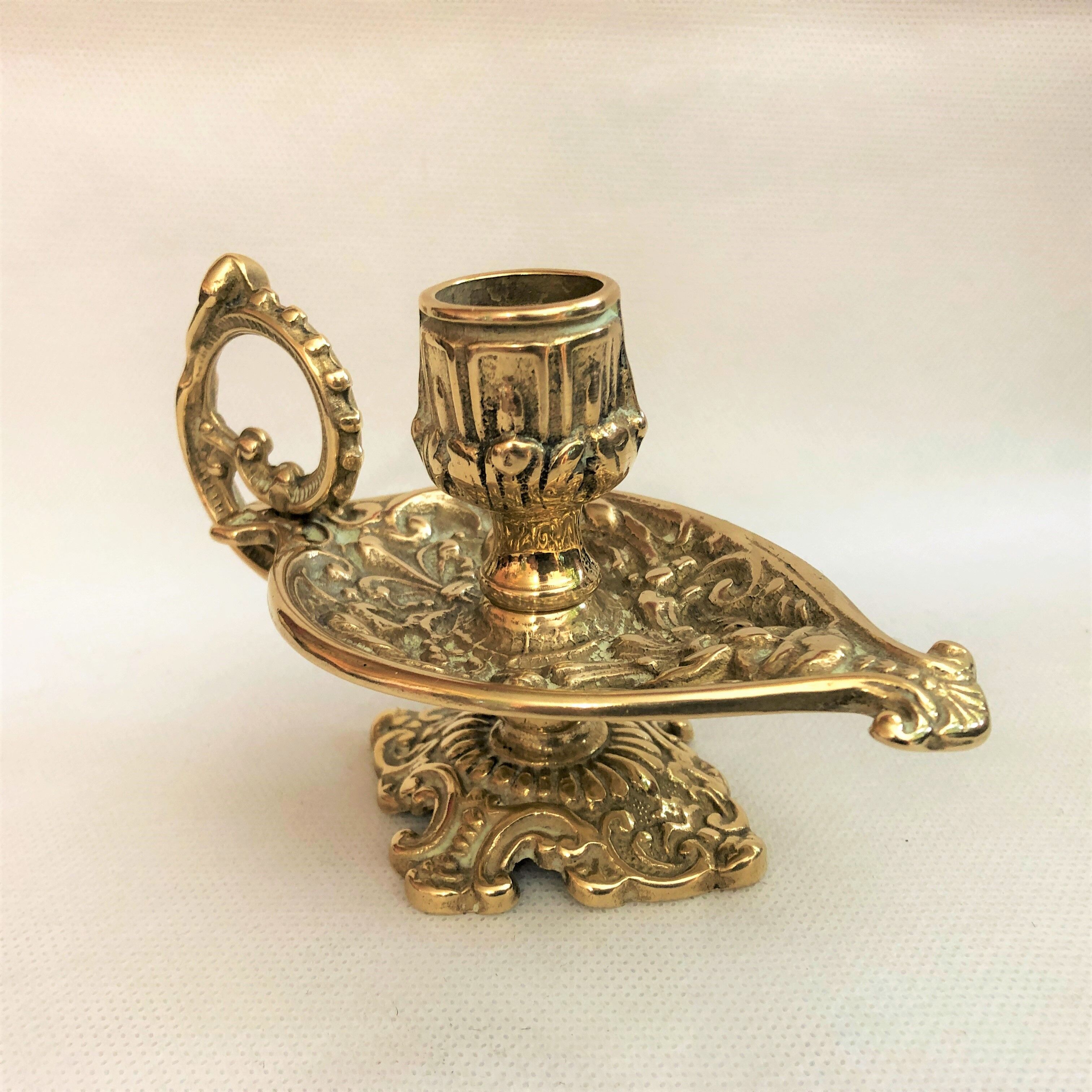 Golden brass candle holder Napoleon III style