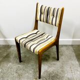 Set of 4 Teak Danish Dining Chairs with Original Fabric, 1970s