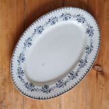 Oval serving dish in iron earth