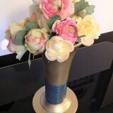 Blue and gold tulip vase in enamelled art deco style / 30s-40s