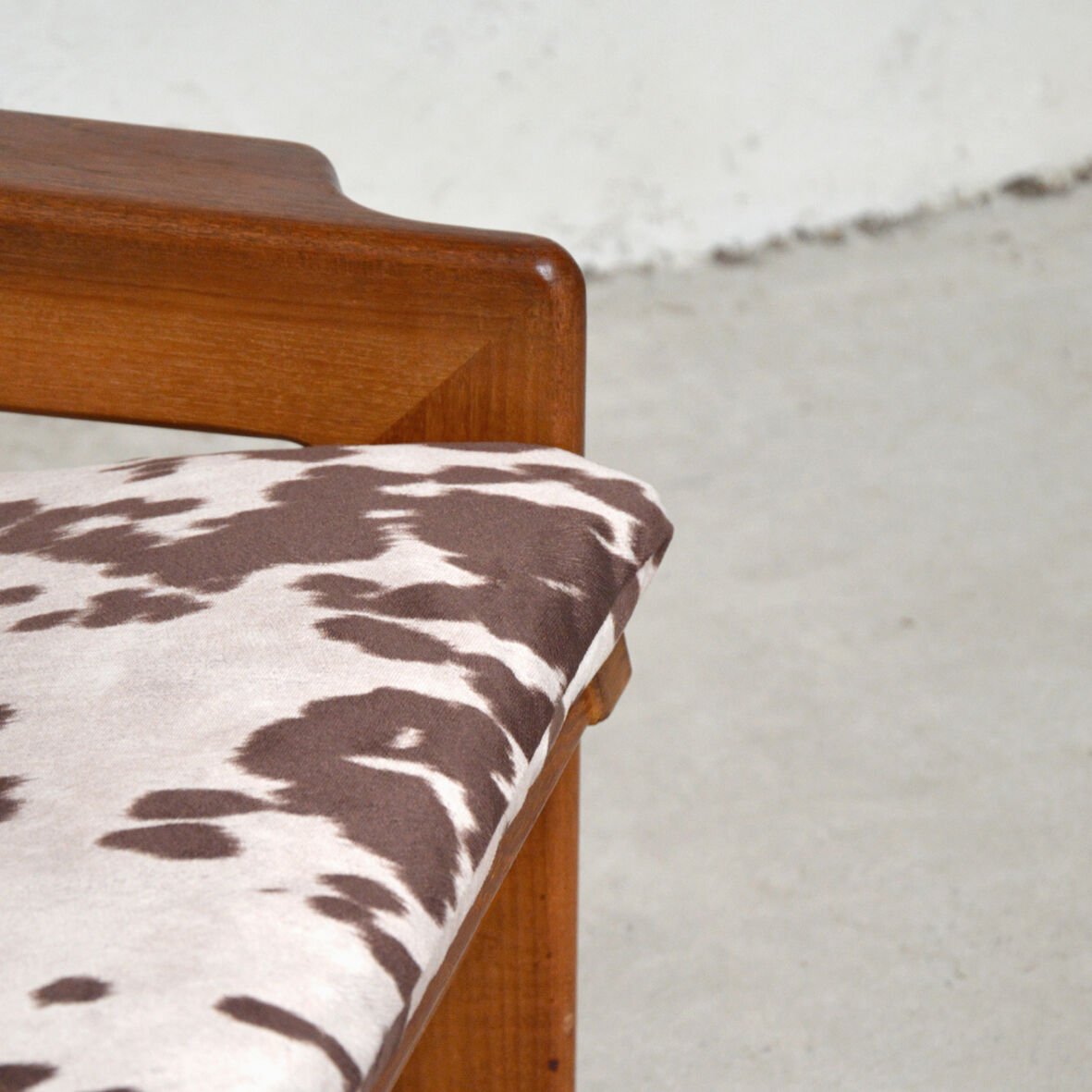 Pair of Danish teak armchairs and footrests, 1960