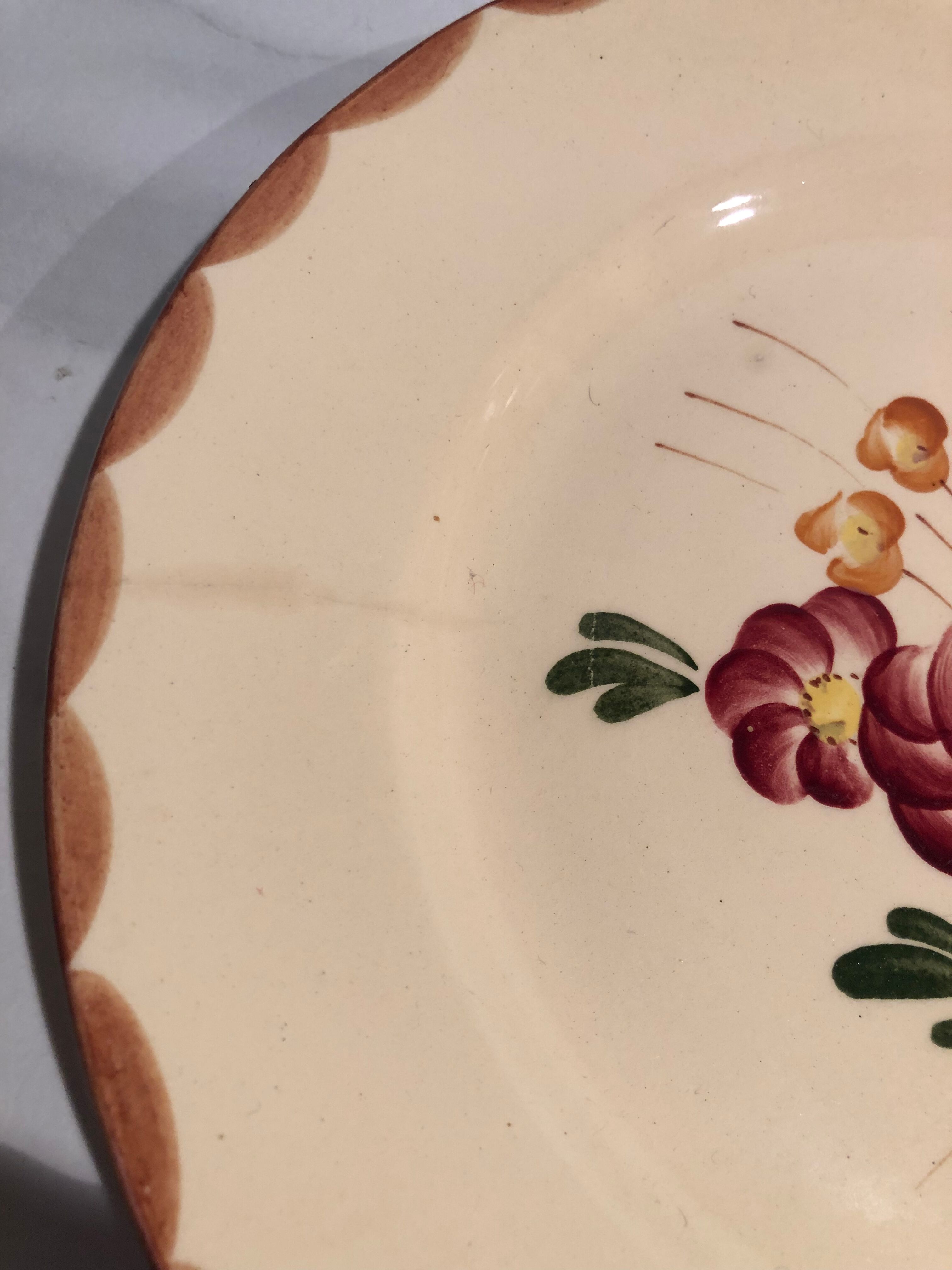 Six vintage Longchamp earthenware plates