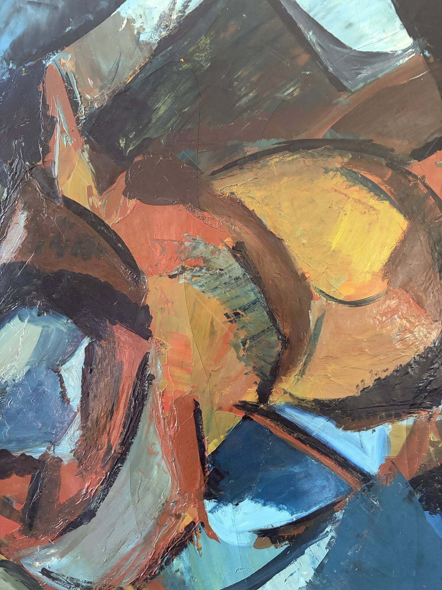 Abstract composition, oil on canvas signed Nantois or