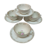 4 tasses à thé,  Limoges, 1960