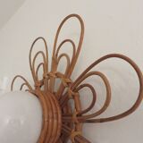Wall light  'flower' 60s 70s rattan