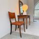Chaise suédoise Art déco en pin et cuir Carl Bergsten 1929