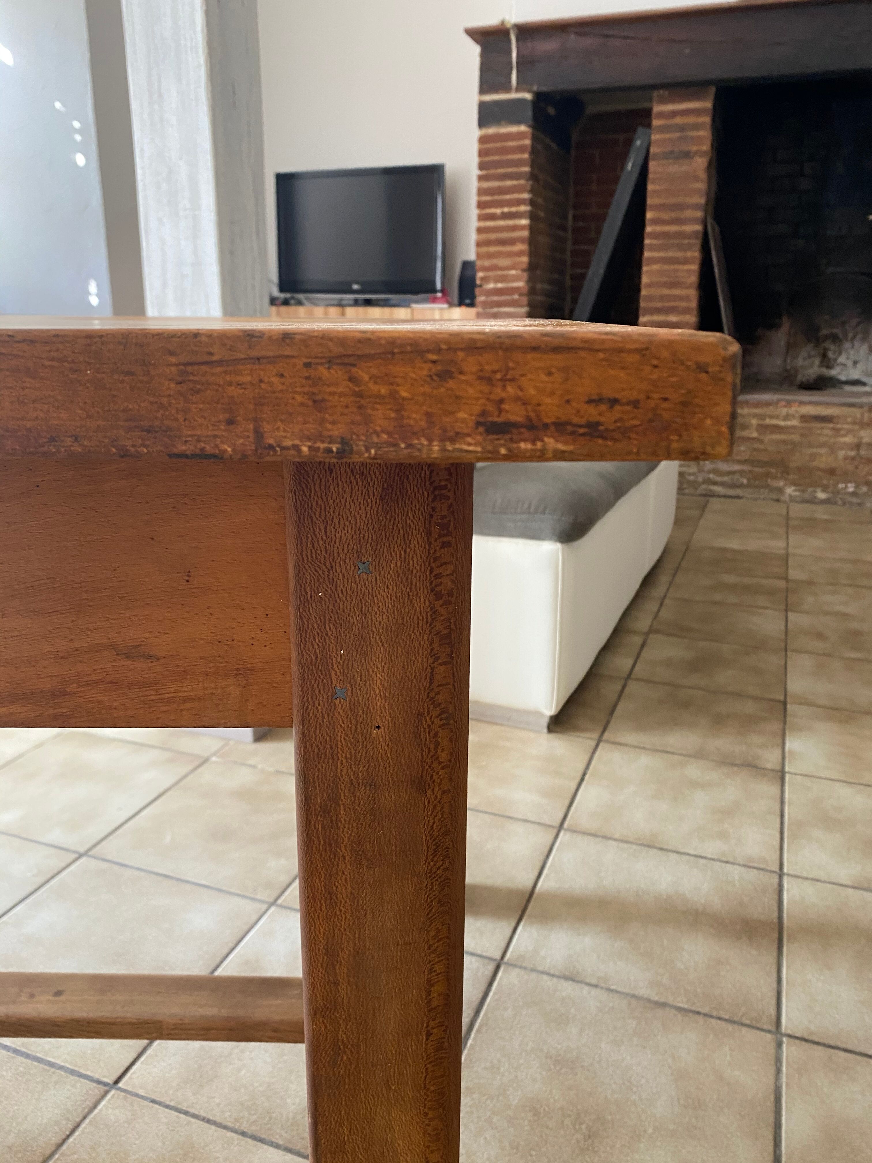 Solid wood farmhouse table