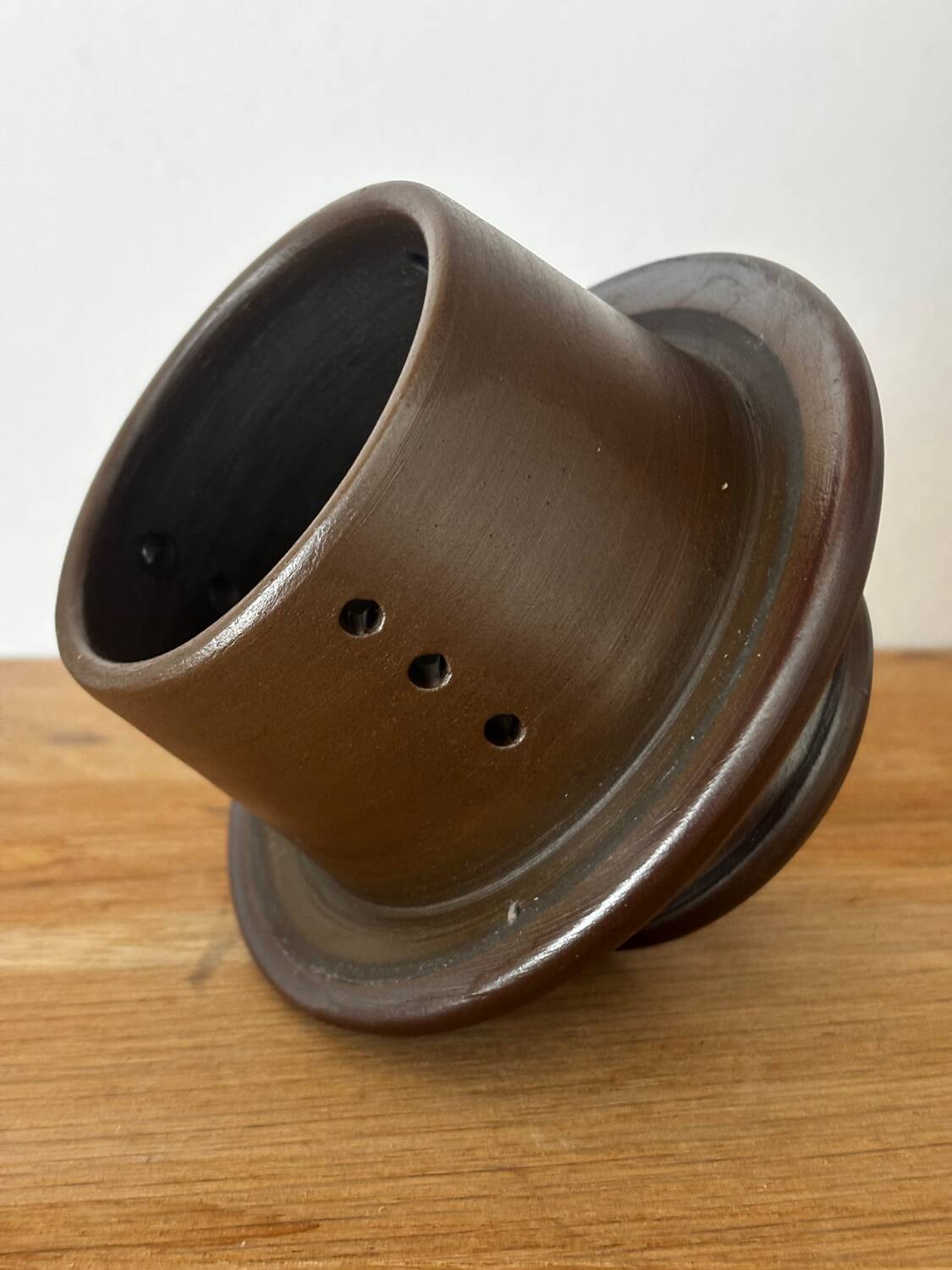 Water butter dish in glazed pottery