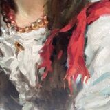 Oil painting on canvas signed on the back dimensions: height -50cm- width -40cm-