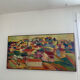 Contemporary painting cubist landscape on canvas