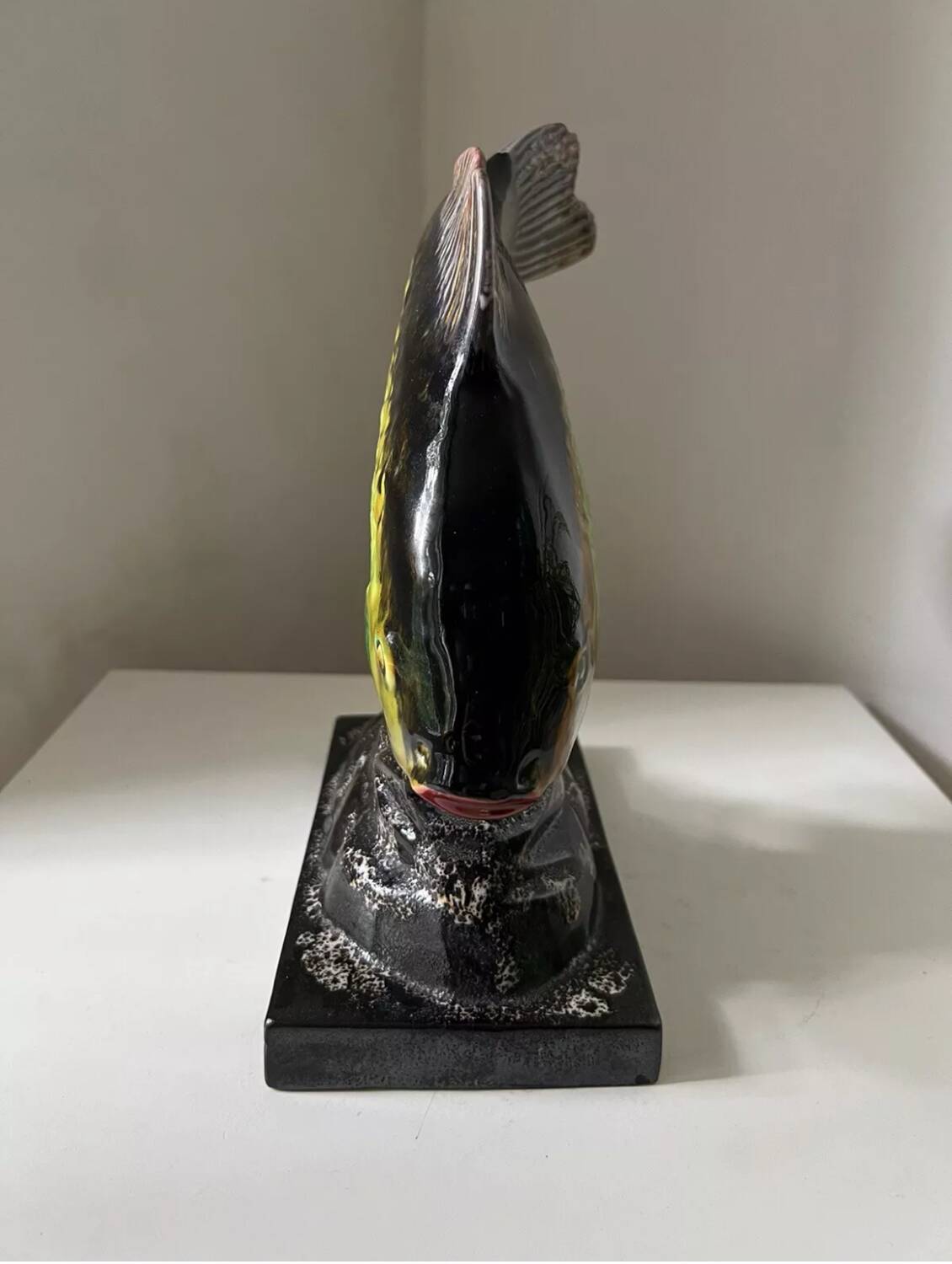 Poisson en plâtre émaillé vintage