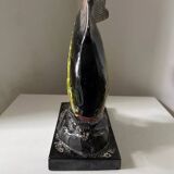 Poisson en plâtre émaillé vintage