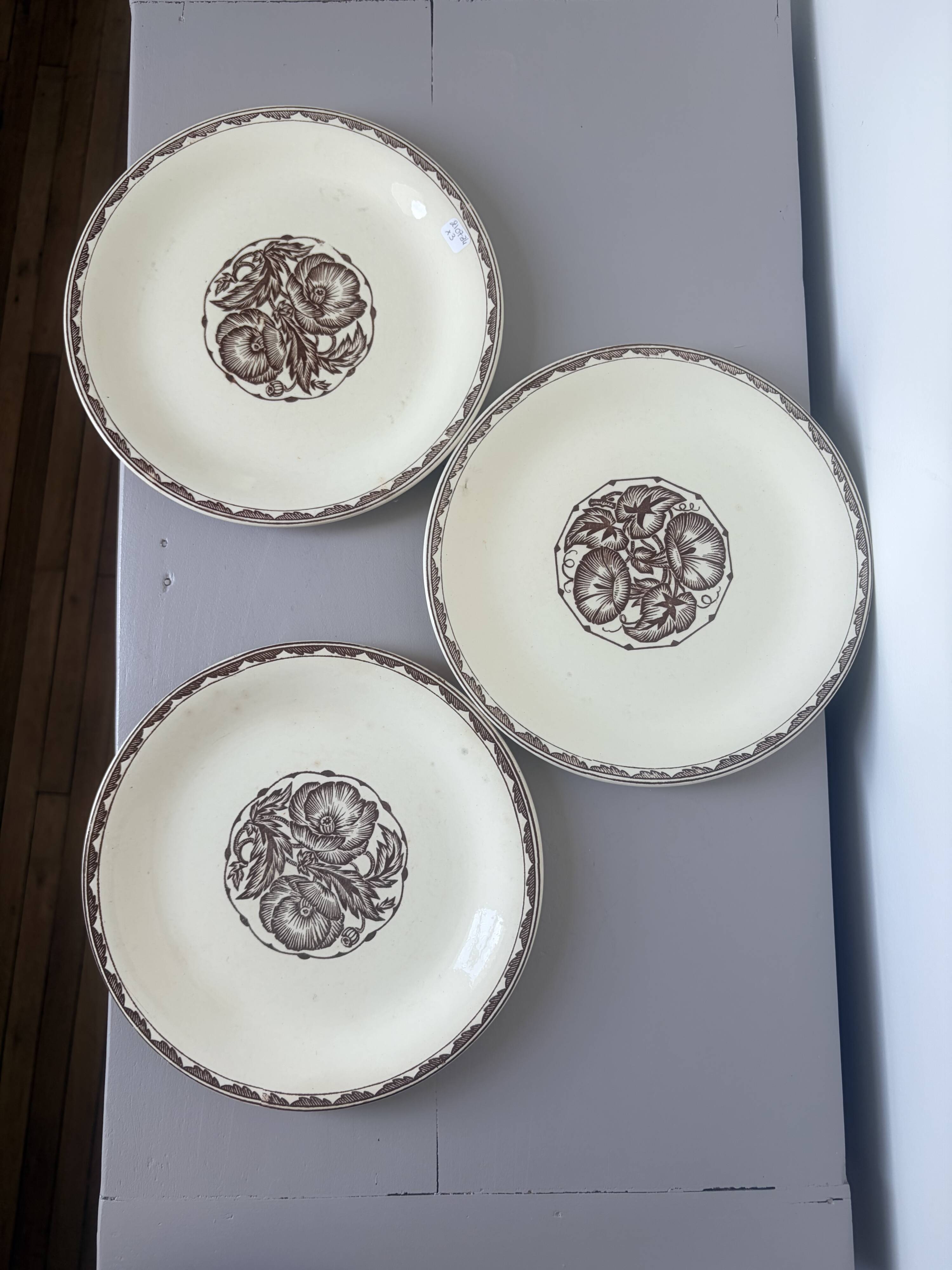 3 flat plates from Sarreguemines model Argonne 210734
