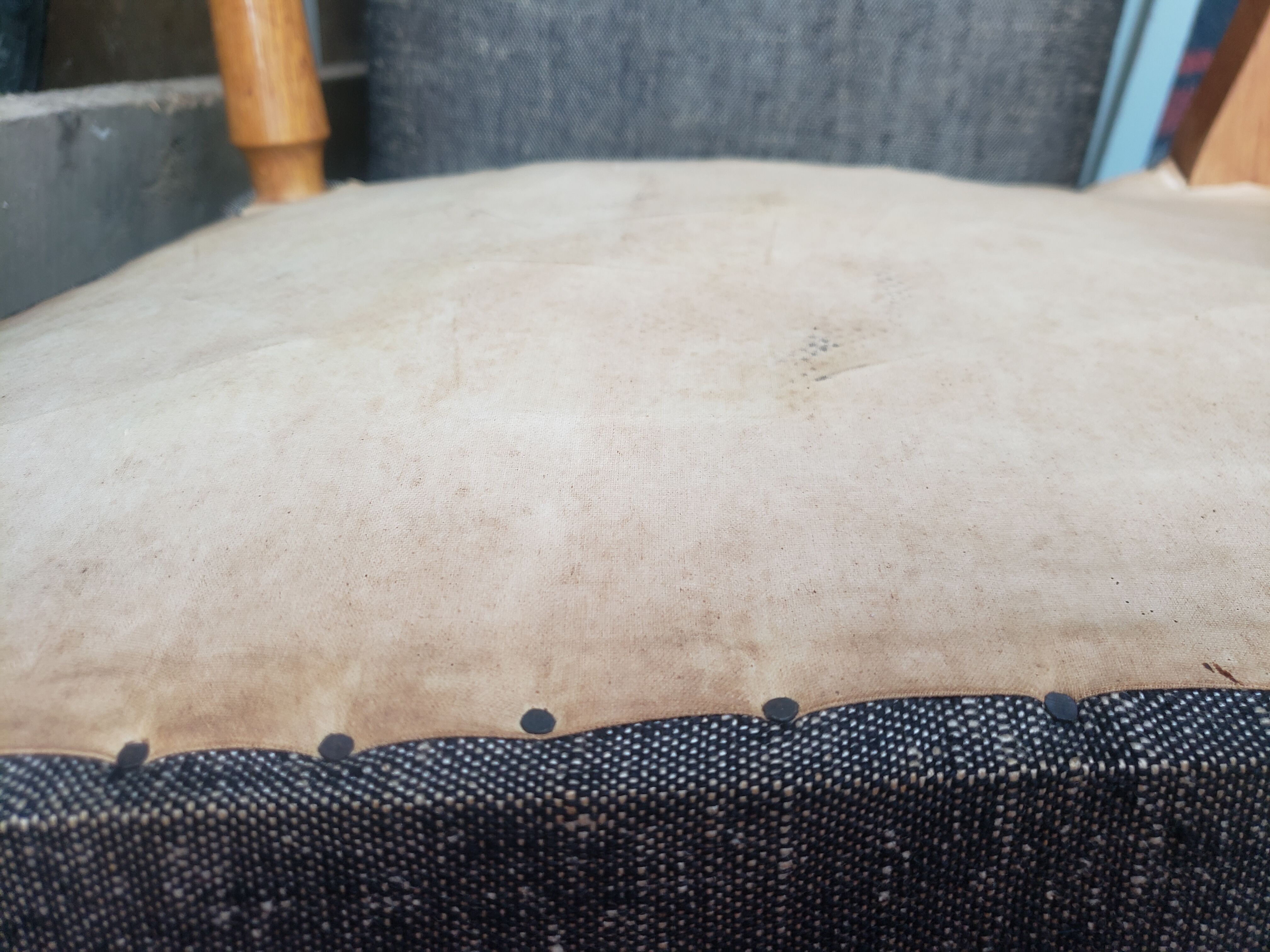 8 vintage chairs lined grey black