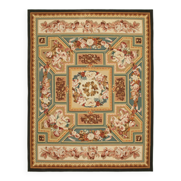 Handmade European Vintage Aubusson Kilim 281 cm x 364 cm