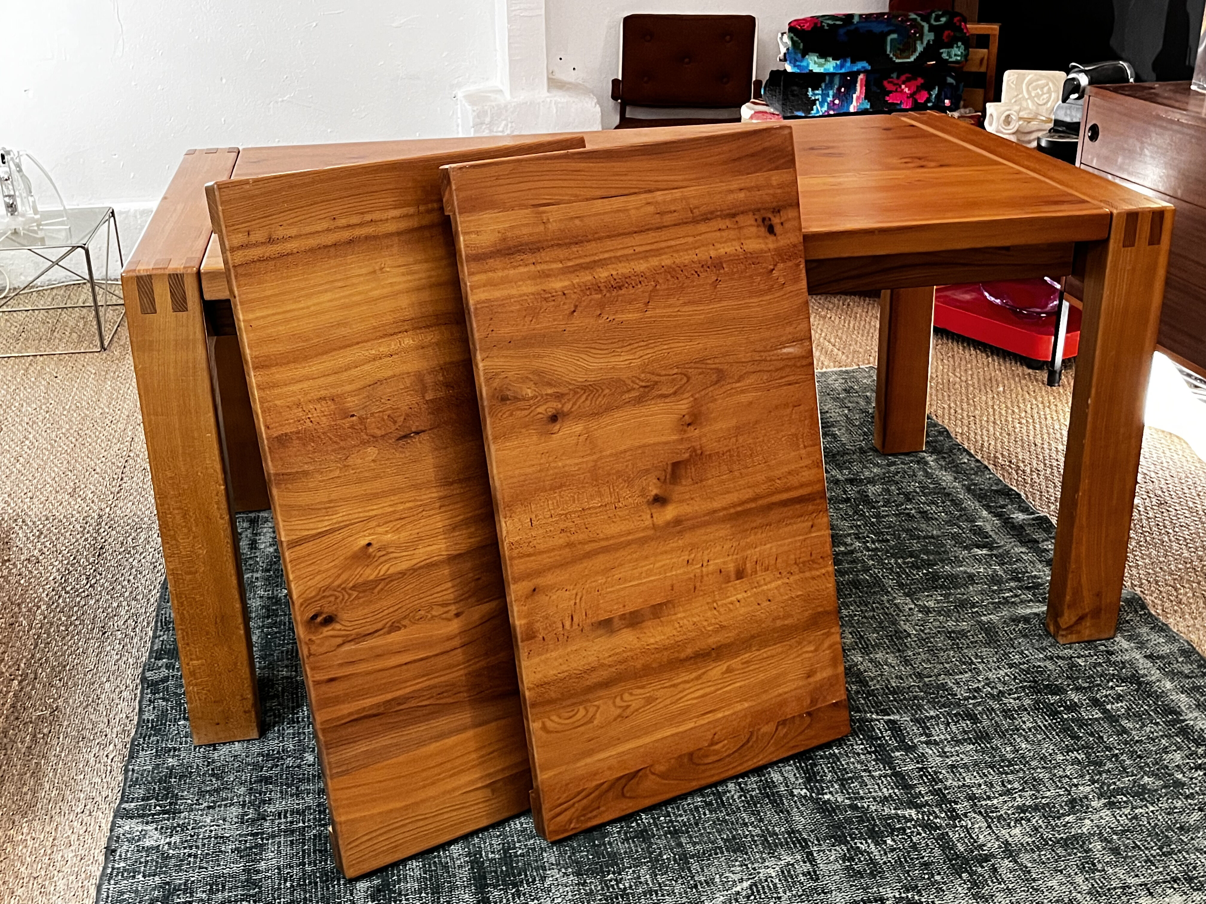 Solid elm dining table