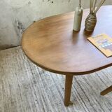 70s oval pine table from Les Arcs