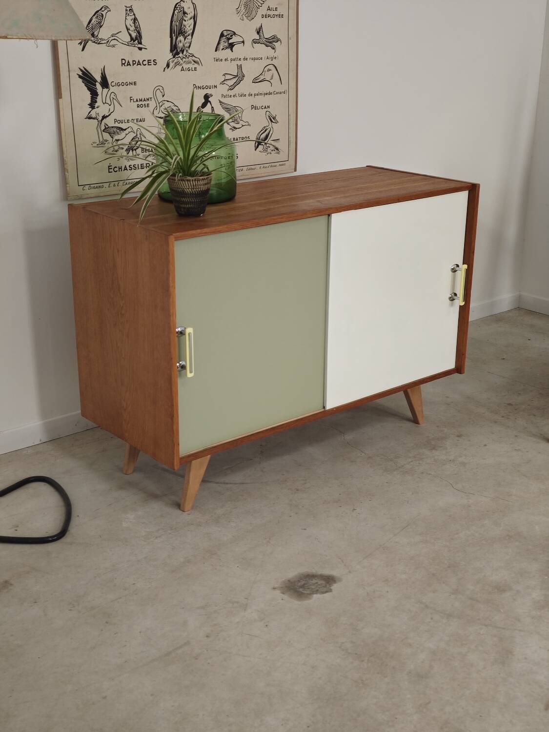 U-452 Green and White Sideboard by Jiri Jiroutek for Interier Praha 1960