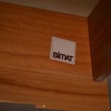 Chest of drawers in elm and elm veneer produced by SIMAT in the 1960s