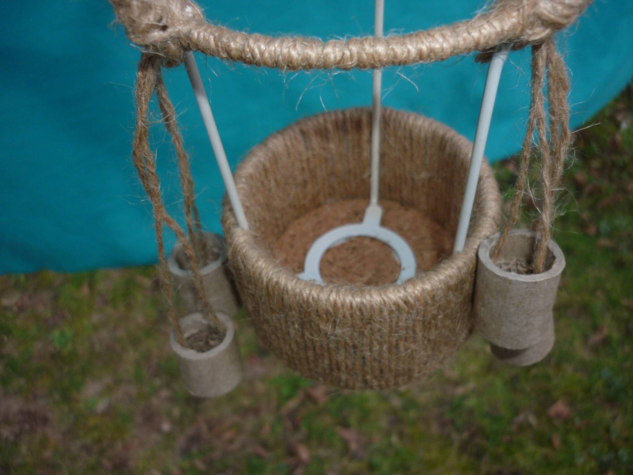 Jute hanging lamp for children's room