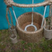 Jute hanging lamp for children's room