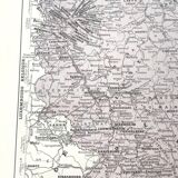 Old Germany map 43x43cm from 1950