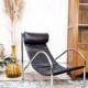 Armchair "OMEGA" 1985 in black leather