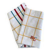 Old Jacquard tablecloth in Basque style, monogrammed ML - Mixed fabric - 130x145cm