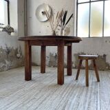 1950s round pine table with extensions