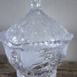 Cut glass vintage leaf design sweet jar