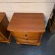 Pair of Louis Philippe style bedside tables in cherry wood.