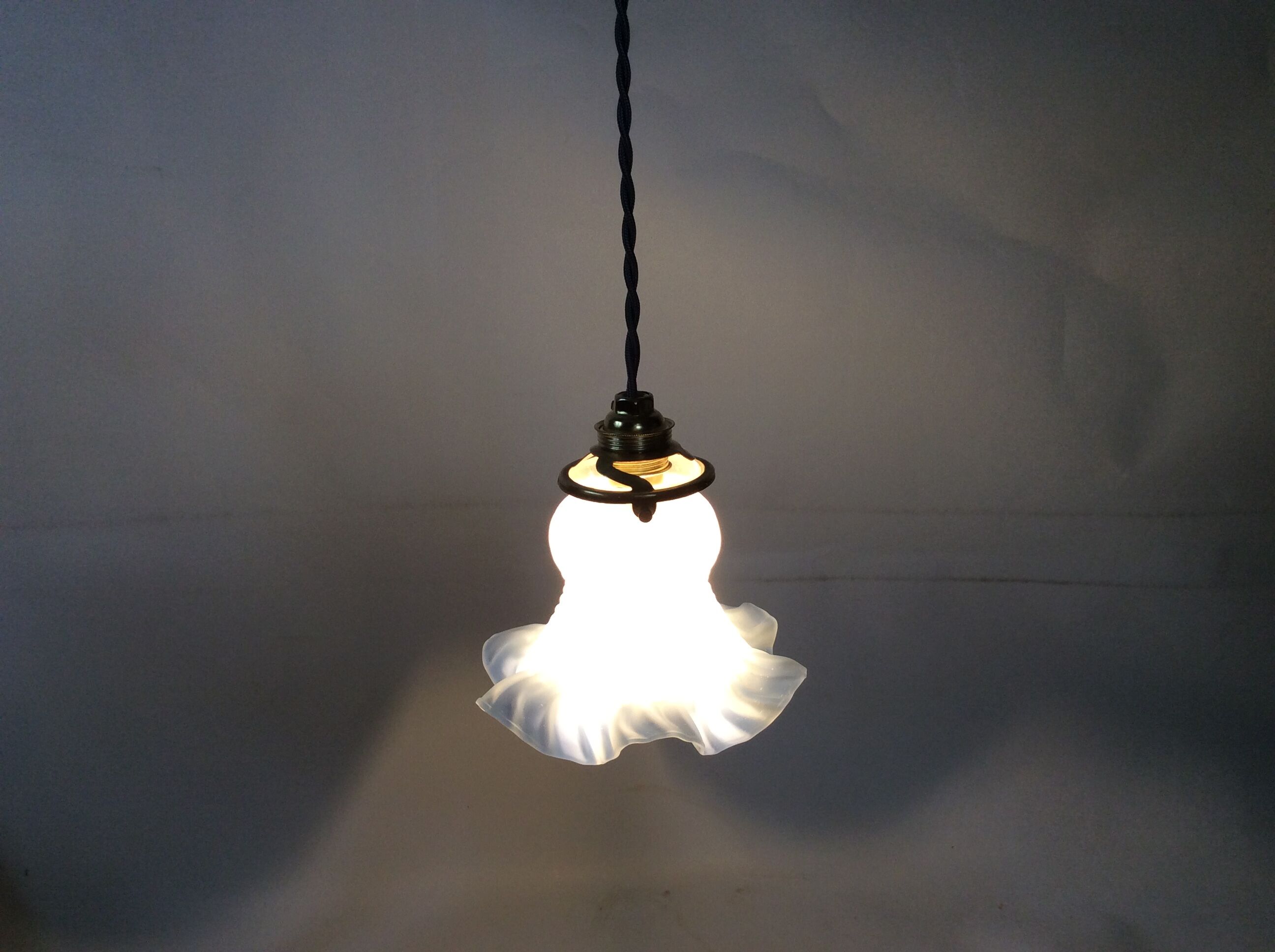 Vintage tulip opaline pendant light