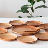 Handmade stoneware service signed Vallauris
