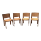 Lot de 4 chaises cannées Baumann vintage