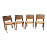 Lot de 4 chaises cannées Baumann vintage