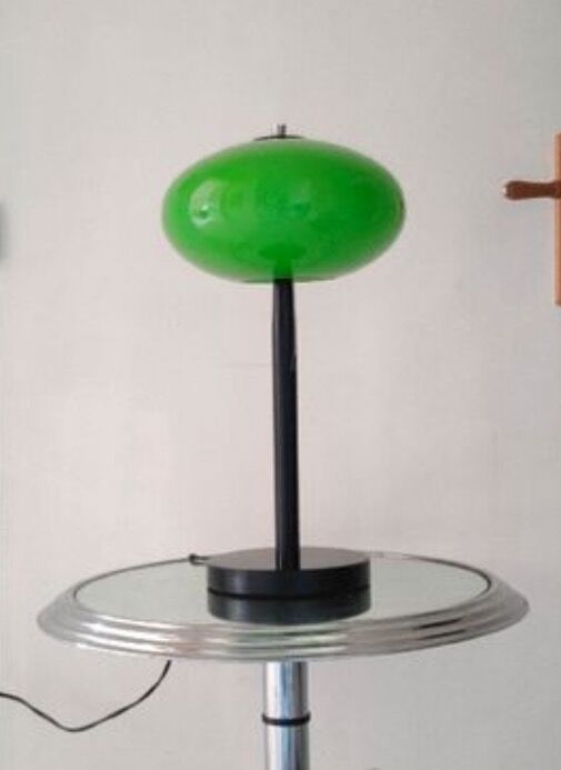 Vintage 1990s lamp with glass shade