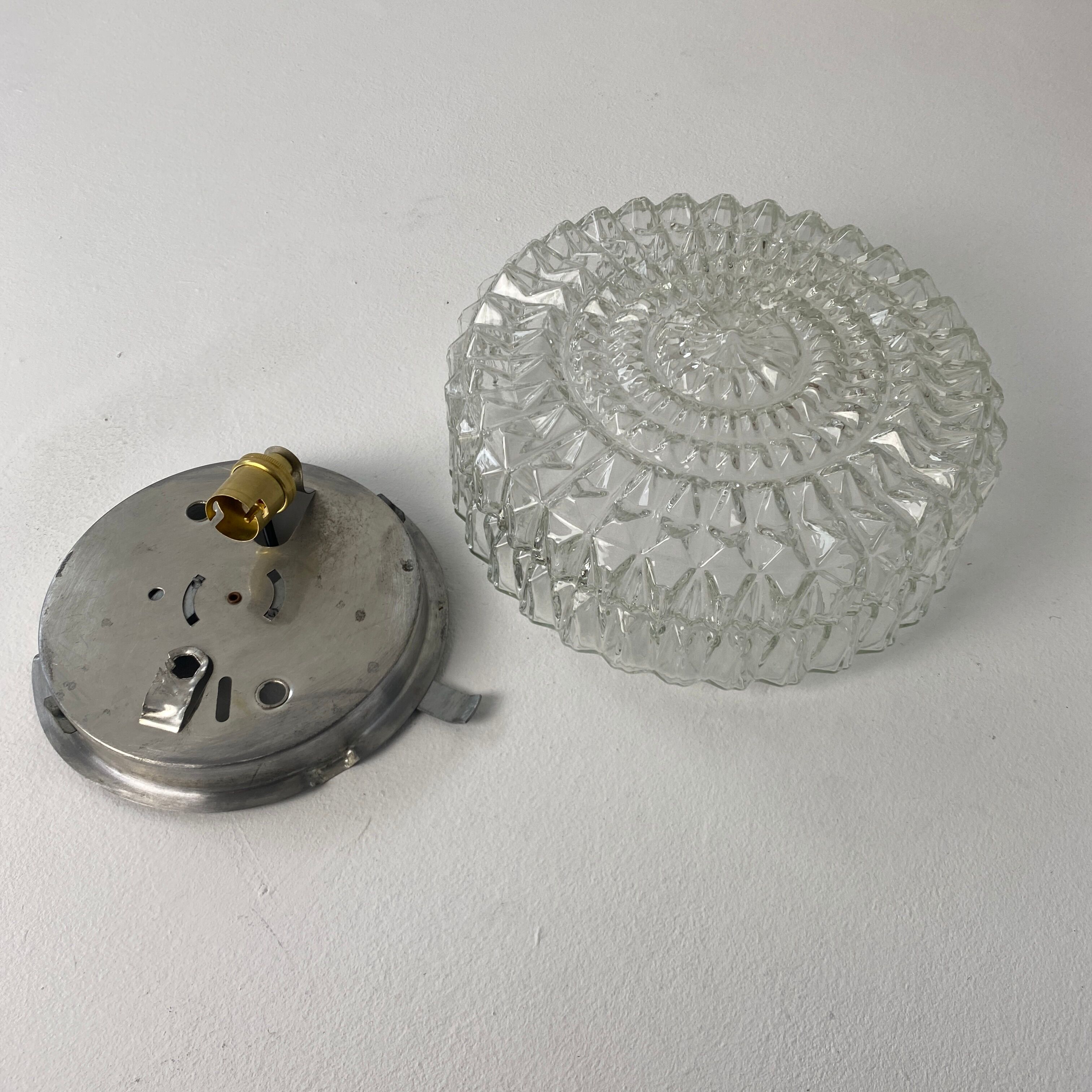 Pair of old vintage round wall lamps