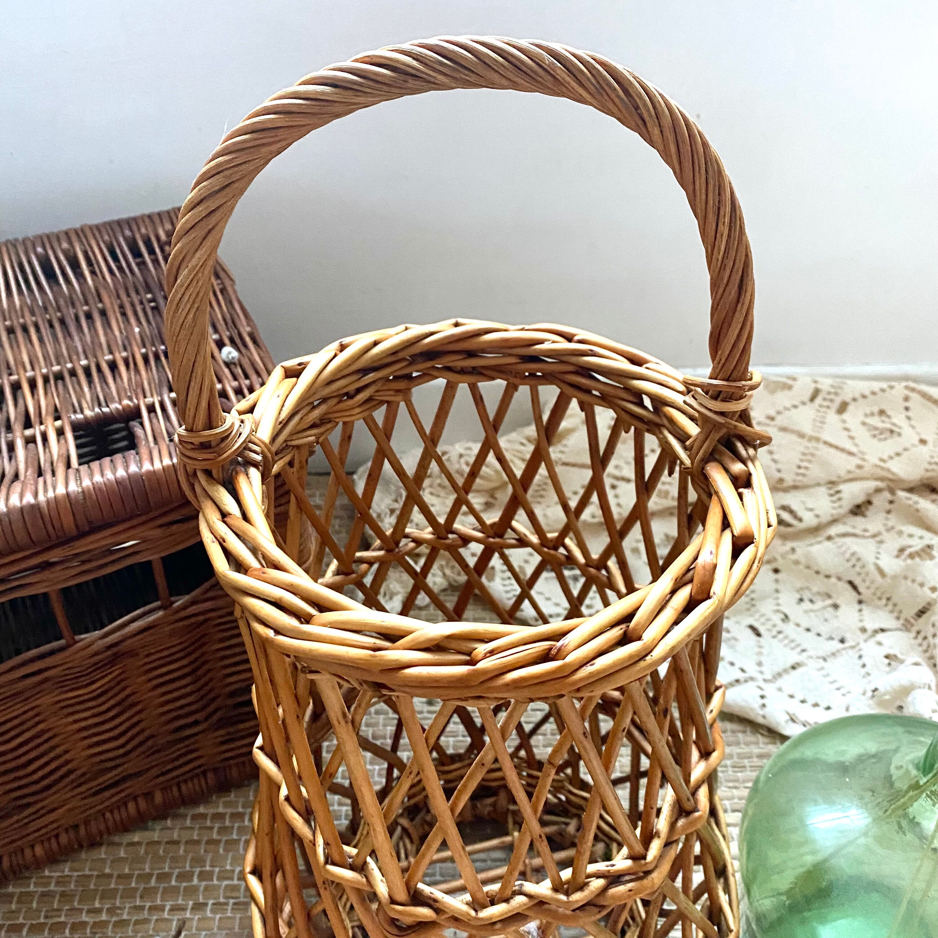 Panier en osier vintage pour fleurs