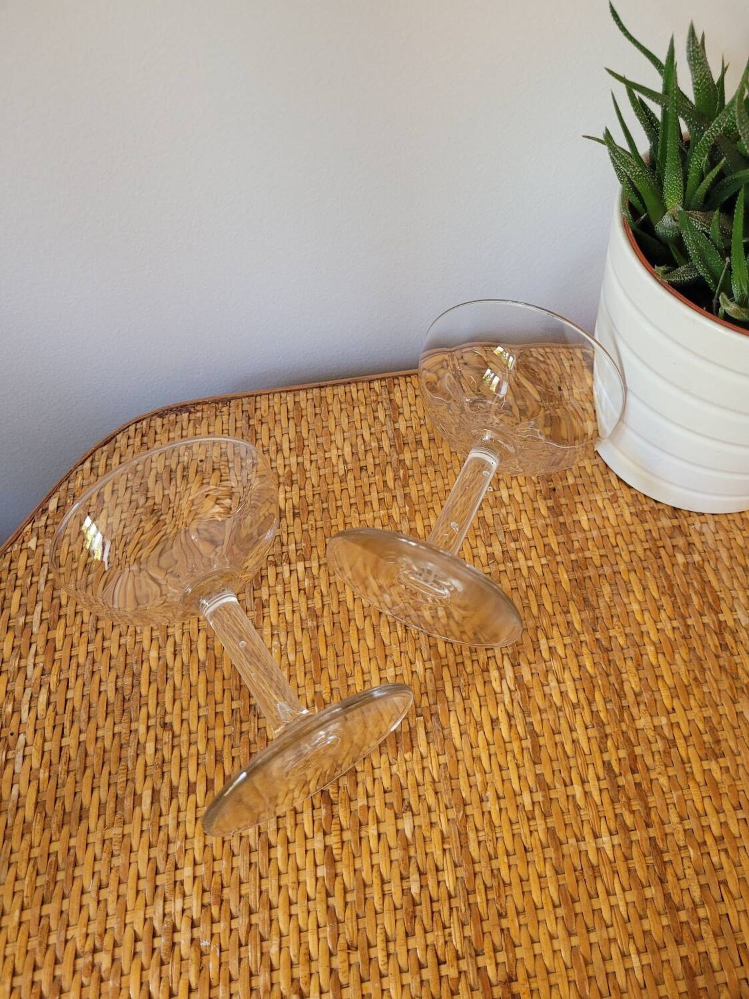 Set of 2 flat champagne glasses