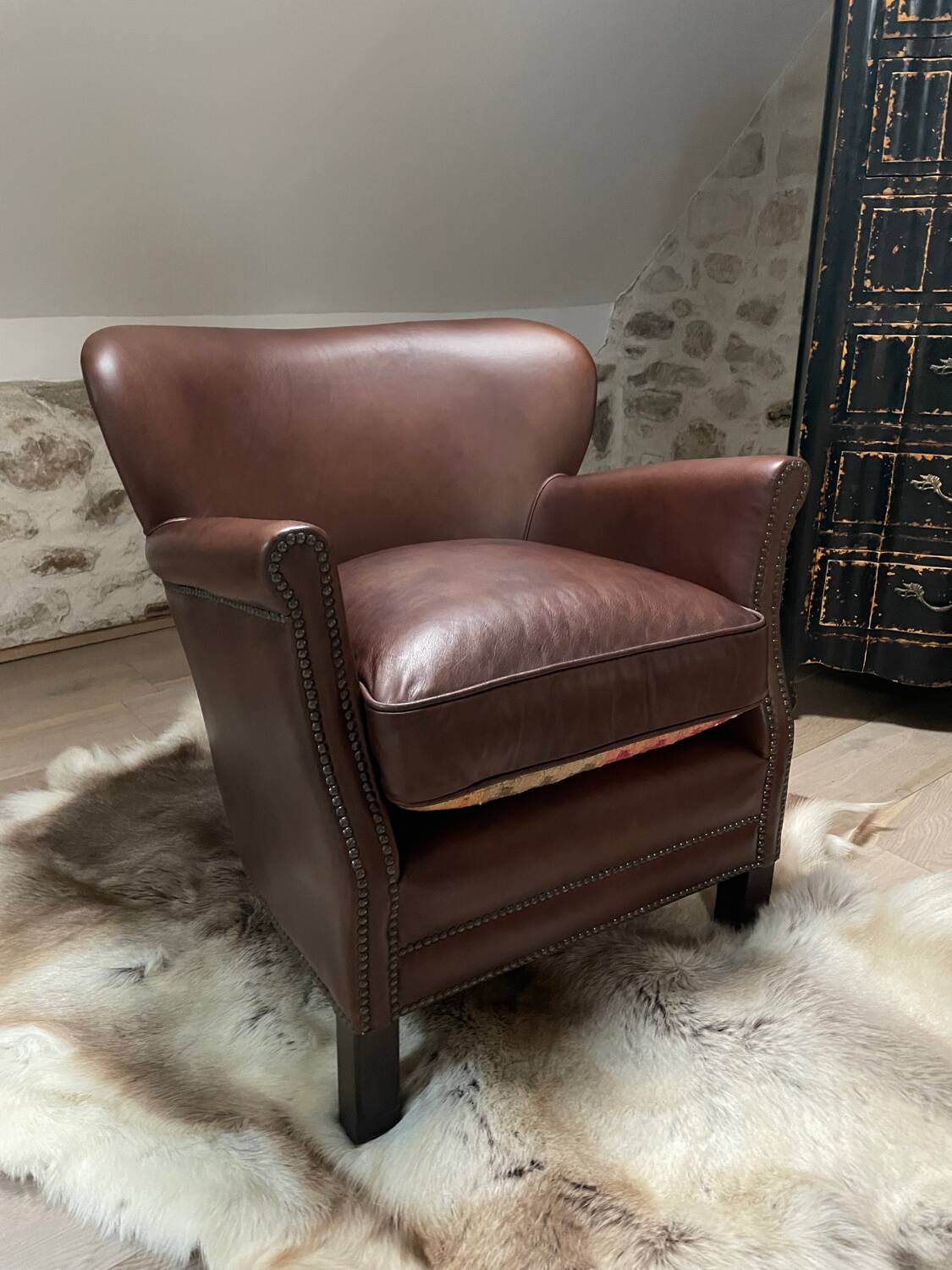 Fauteuil club en cuir