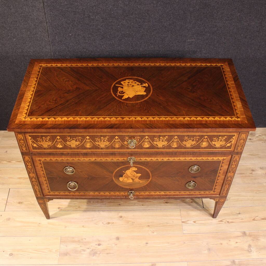 20th century Italian Louis XVI style inlaid dresser