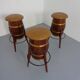 Mid-Century Teak & Copper Barstools, 1960s, Set of 3
