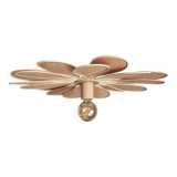 18-petal flower suspension in rattan and nude linen